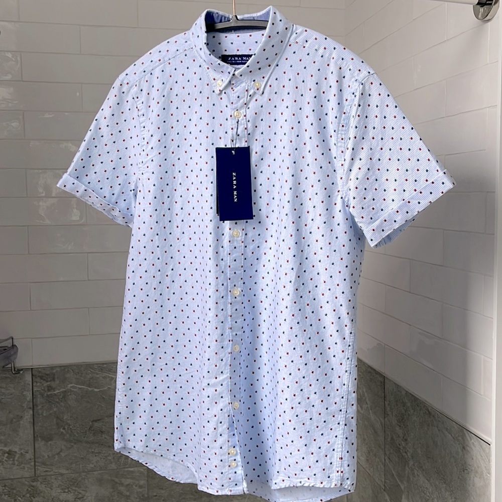 Zara Man, Size Small, Slim Fit, Light Blue